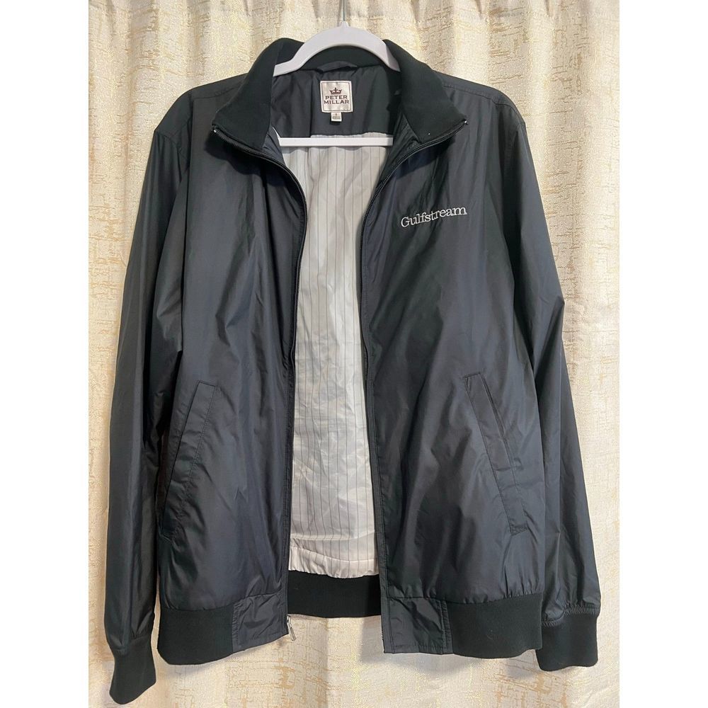 Gulfstream Peter Millar Full Zip Windbreaker Black Size Small Unisex